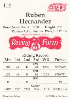 1993 Jockey Star #114 Ruben Hernandez Back